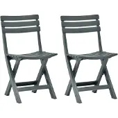 vidaXL Tuinstoelen inklapbaar 2 st kunststof groen