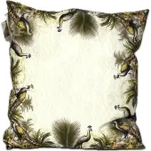 Madison sierkussen 45x45 cm Peacock flower taupe