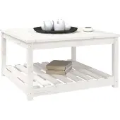 vidaXL Tuintafel 82,5x82,5x45 cm massief grenenhout wit