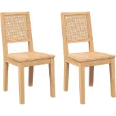 vidaXL Eetkamerstoelen 2 st massief hout rubber