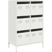 vidaXL Hoge kast 68x39x101,5 cm staal wit
