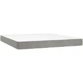 vidaXL Pocketveringmatras medium king 193x203x20 cm fluweel lichtgrijs