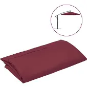vidaXL Vervangingsdoek voor zweefparasol 350 cm bordeauxrood