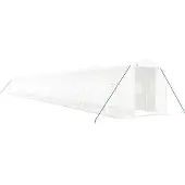 vidaXL Tuinkas met stalen frame 48 m² 24x2x2 m wit