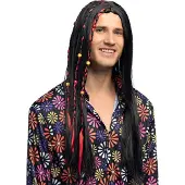 Boland Pruik hippie man (zwart)