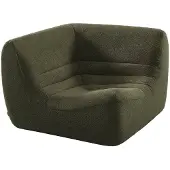 Sweeek Hoekfauteuil boucléstof 1 zitplaats Kaki