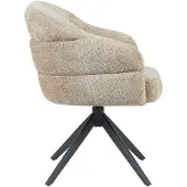 Starfurn Eetkamerstoel Bella - Beige/Zwart - Draaibaar - Set van 2
