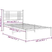 vidaXL Bedframe met hoofdbord metaal wit 100x190 cm