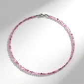 Cavill - Zilveren Halsketting - 925 Sterling Zilver Gerhodineerd - Kunziet 28,34 ct Ronde Facetgeslepen Kralen - Elegante Handgemaakte Ketting Dames