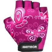 Meteor Kinderhandschoenen XS Vlinders - Fietshandschoenen - Roze, Comfortabel, Ademend