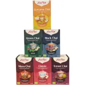 Yogi tea Lucky Chai - Biologische Kruidenthee met Kaneel, Gember en Kardemom voor Een Traditionele en Verwarmende Chai-ervaring - 6 Pakjes x 17 Theezakjes