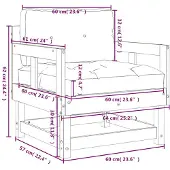 vidaXL Tuinstoelen met kussens 2 st massief grenenhout wit