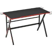 HOMCOM -Gaming Bureau-MDF-120x60x76cm-Zwart, Rood