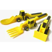 Constructive eating Set of 3 Construction Utensils for Toddlers, Infants, Babies and Kids