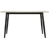 Mauro Ferretti Josh moderne eettafel, 138x78x76 cm - Tafelblad met marmerlook, met zwarte metalen poten - Eettafel voor de woonkamer
