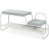 En.casa Schoenenbank Jässaatka met kinderkruk 100x32x46 cm grijs []