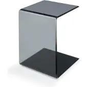 En.casa Bijzettafel Trölmapilu glas c vorm 60x40x40 cm grijs []