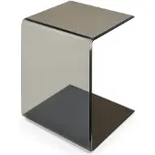 En.casa Bijzettafel Trölmapilu glas c vorm 60x40x40 cm donkergrijs []