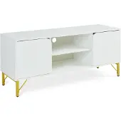 En.casa Tv-meubel Reyri 120x39x52 cm wit en goudkleurig []