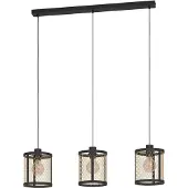 Eglo 3L hanglamp Dellow zwart met goud - Ø 18cm