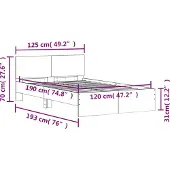 vidaXL Bedframe met hoofdeinde wit 120x190 cm