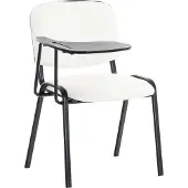 CLP stoel met inklapbaar tafelblad, kunstleer, beklede zitting, wit