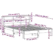 vidaXL Bedframe zonder matras massief grenenhout wasbruin 160x200 cm