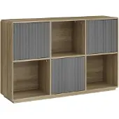 En.casa Dressoir Trömi 75x120x30 cm eikenkleurig en grijs []