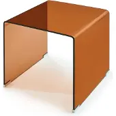 En.casa Bijzettafel Varlofrek gehard glas 50x50x50 cm bruin []