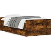 vidaXL Bedframe met lades gerookt eikenkleurig 100x200 cm