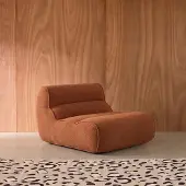 Sweeek Loungestoel, 1 zits fauteuil van chenille stof Terracotta