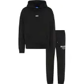 HUGO Joggingpak 'NazardoNev' zwart / wit
