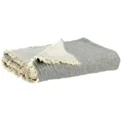 Vivaraise Gebreide deken Bruna - Deken in beige gerecycled textiel (130 x 180 cm) voor binnen