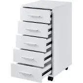 En.casa Kantoorkast ladekast op wielen 63x33x38 cm wit
