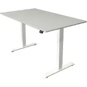 Kerkmann Büromöbelfabrik Move 1 Zit-sta-bureau Rechthoekig Lichtgrijs T-Voet 1.400 (B) x 800 (D) x 1.230 (H) mm Melamine, staal