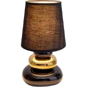 Näve Nachtlampje Stoney, zwart, Slaapkamer, Keramiek, Tafellamp