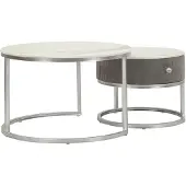 Mauro Ferretti Salontafel Coffee Tables Greys Set 2 Pcs Ø 70×45 cm