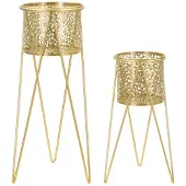 Mauro Ferretti Vaashouder Glod Set 2 Pcs 21×20×46 cm