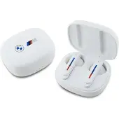 BMW Bluetooth-hoofdtelefoon Bmbemiatp20Loh, TWS + oplaadstation, wit, met bedrukte logo's