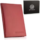 Betlewski Business - Leren Pasjeshouder & Documentenmap - Unisex - Rood - BEZ-04 - Inclusief Geschenkdoos