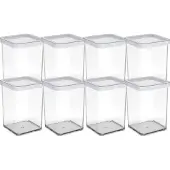 Rotho Loft voedselbewaardozen - met witte siliconenafdichtring - 1 liter - transparant