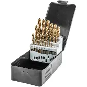 Graphite HSS-TiN metaalboren 1,0-13,0 mm, set van 25 stuks. (1-10 millimeter)