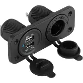 Peiying Gemonteerde autolader 2xUSB 3100mA, Auto-adapter, Zwart