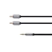 Krüger&Matz - Audiokabel - 100 cm - Jack naar 2x RCA - Koper