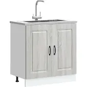 vidaXL Spoelbakonderkast Kalmar 80x46x81,5cm bewerkt hout hoogglanswit