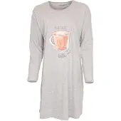 Temptation Dames Nachthemd/Bigshirt Grijs Melange Maat - S