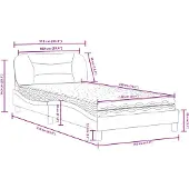 vidaXL - Bed - met - matras - "Hvar" - kunstleer - grijs - 100x200 - cm