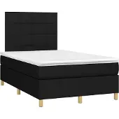 vidaXL Boxspring met matras stof zwart 120x190 cm