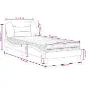 vidaXL Bed met matras "Hvar" stof crèmekleurig 90x200 cm