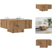 vidaXL Salontafel 60x60x31,5 cm bewerkt hout artisanaal eikenkleur